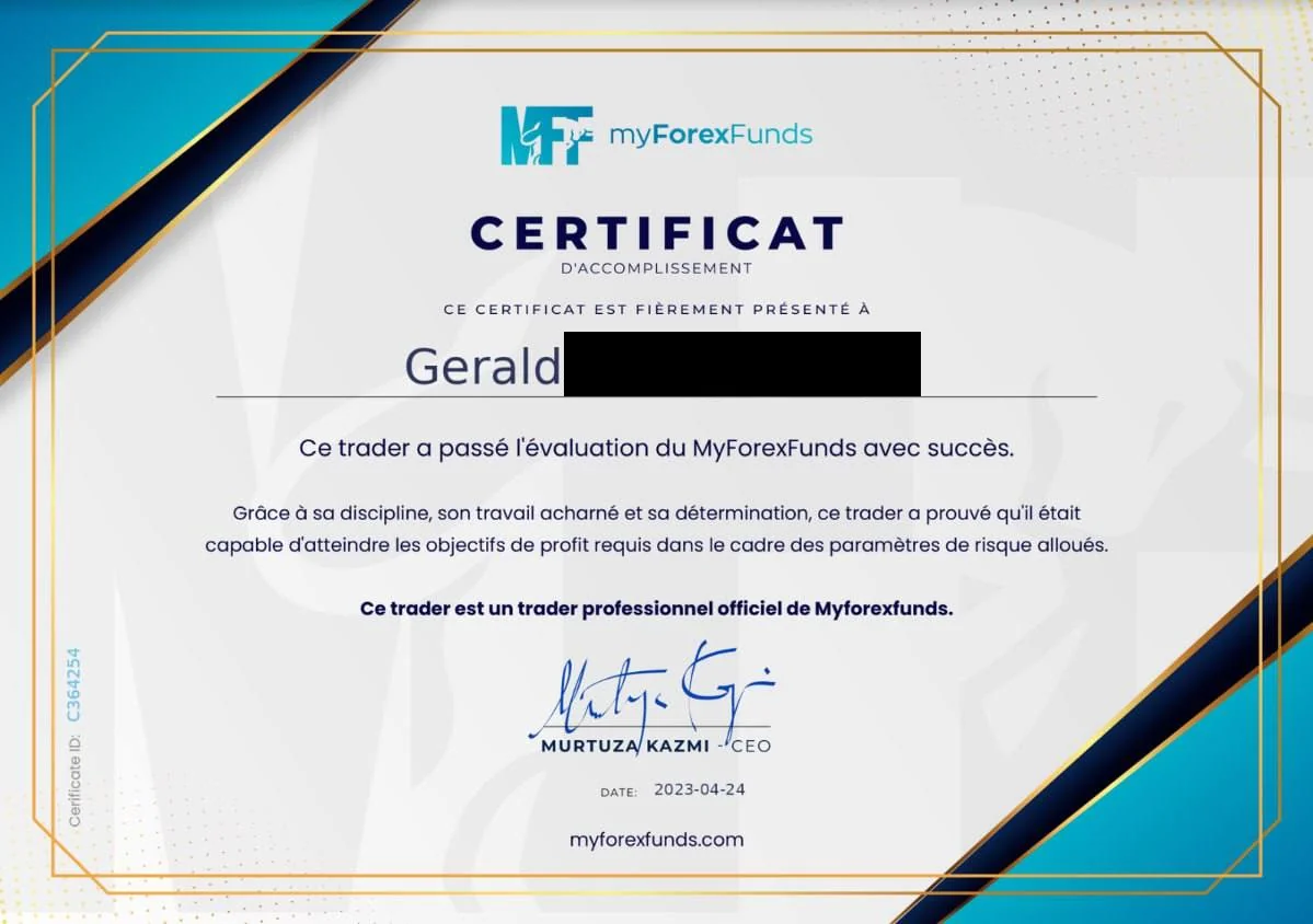Certificat réussite challenge